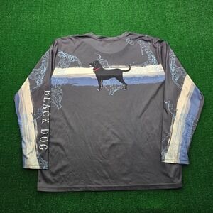 Black Dog Outfitters Shirt Mens 2XL Gray Performance Long Sleeve Cape Cod Map